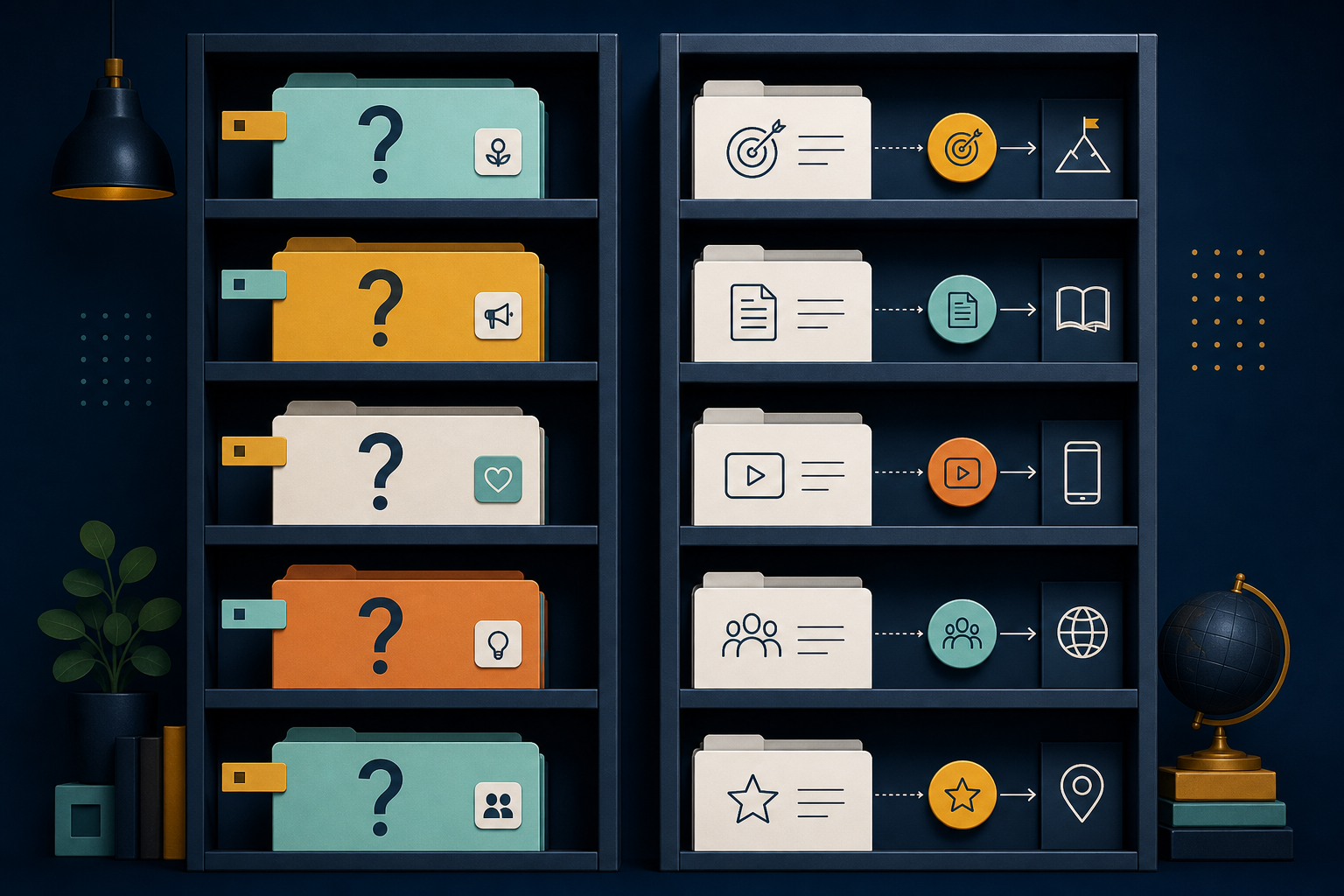 Las dos capas del sistema: inventario de investigación e inventario de oportunidades validadas