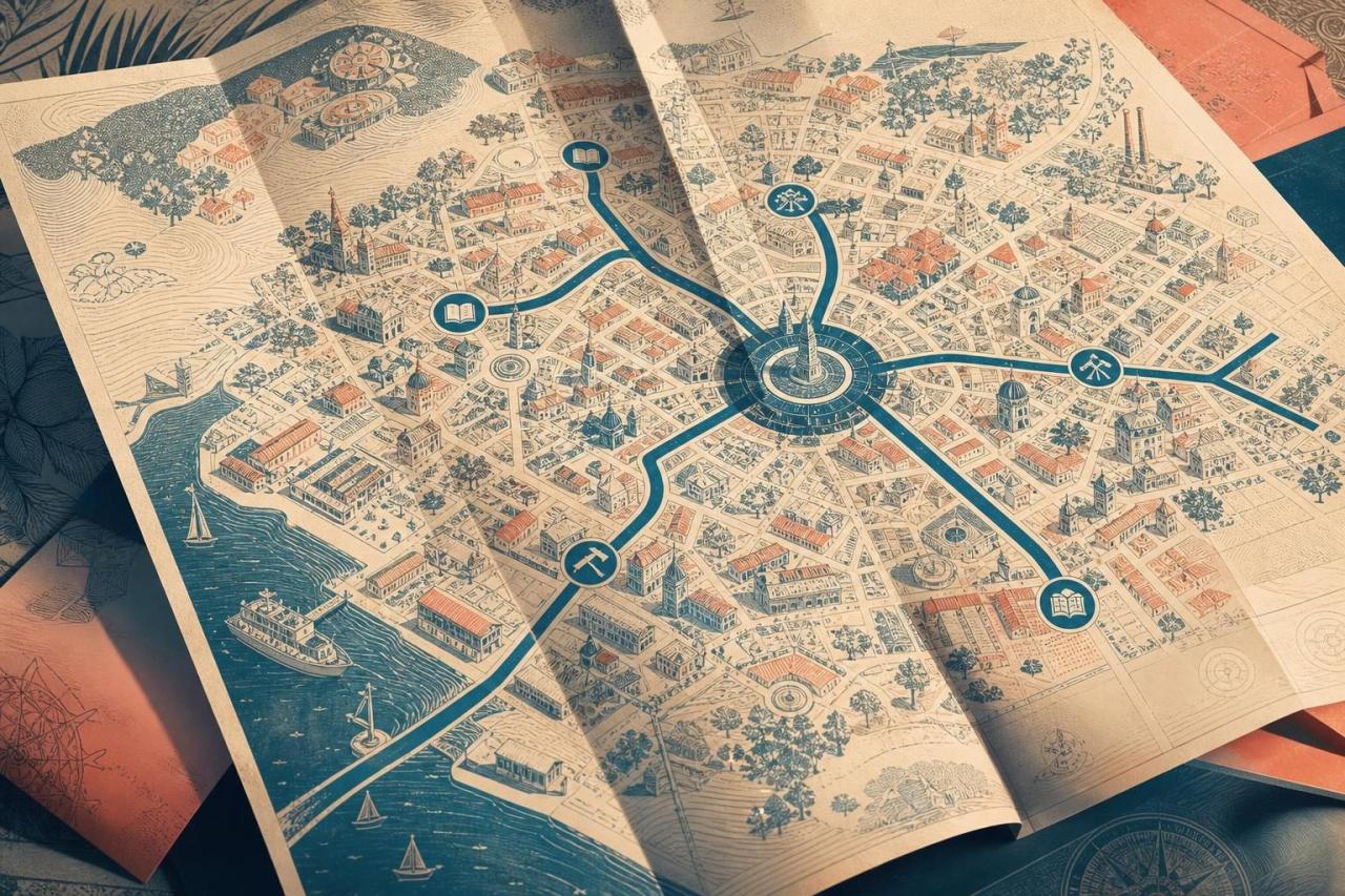 Trace o percurso interno a partir da página de destino