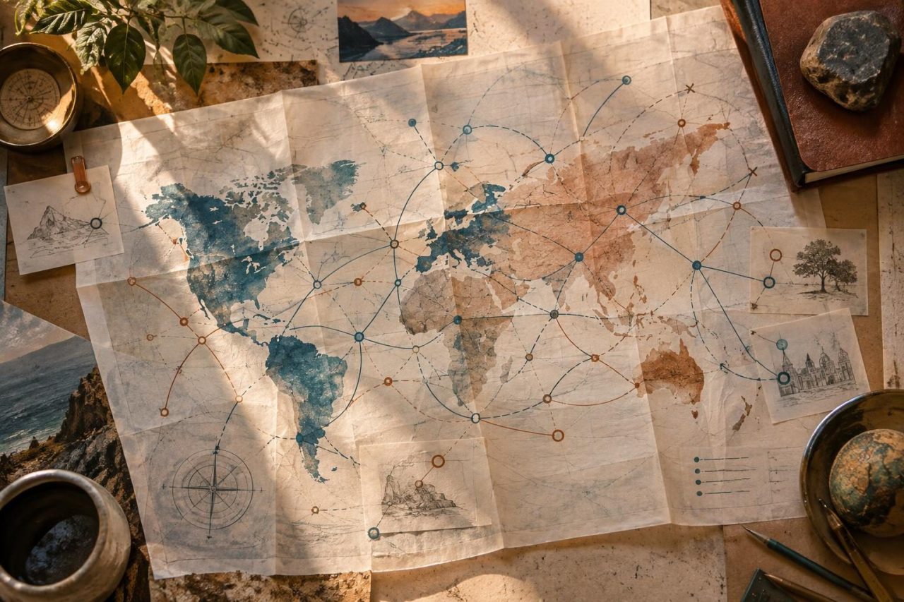 Visual map of a website migration connecting old URLs to new destinations while preserving the context of editorial links
